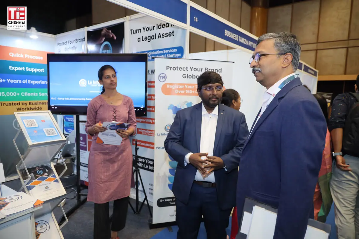 Visitors exploring startup booths